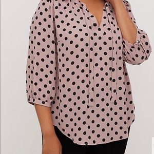PINK DOT PEASANT BLOUSE